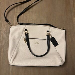 Coach Cream and Black Satchel